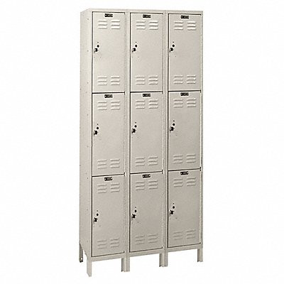 GRAINGER 4VFF1 Locker 3x3Locker Tan 78 x36 x18 Unassembled