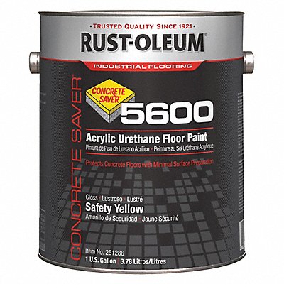 RUST-OLEUM 251286 H7195 Floor Paint Safety Yellow 1 gal Can