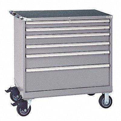 LISTA HS07500602FAMLG Modular Drawer Cabinet 41-1/2 H 6 Drwr Light Grey