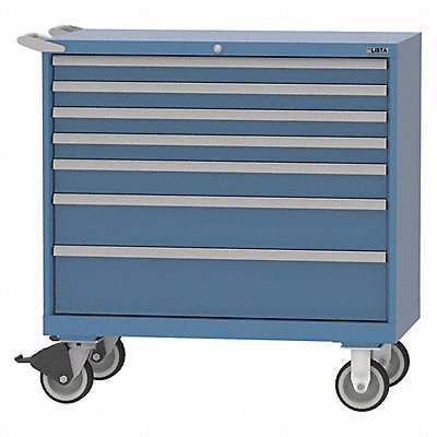 LISTA XSHS07500701M Modular Drawer Cabinet 43-1/4 H 7 Drwr Bright Blue