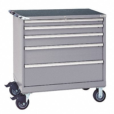 LISTA HS07500505FAMLG Modular Drawer Cabinet 41-1/2 H 5 Drwr Light Grey
