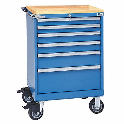 LISTA XSST07500505NMBBBT Modular Drawer Cabinet 43-1/4 H 6 Drwr Bright Blue