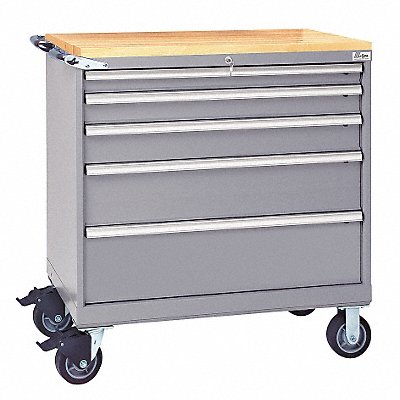 LISTA HS07500505FMLGBT Modular Drawer Cabinet 41-1/2 H 5 Drwr Light Grey