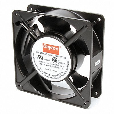DAYTON 4WT33 Axial Fan Square 4-11/16 H 105 CFM