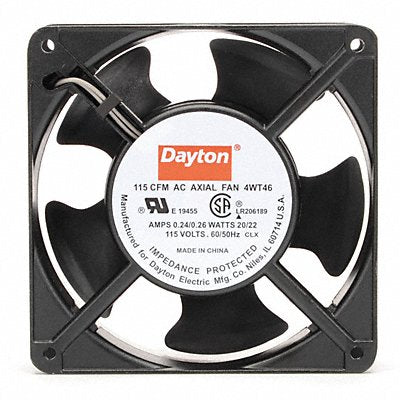 DAYTON 4WT46 Axial Fan Square 4-11/16 H 115 CFM