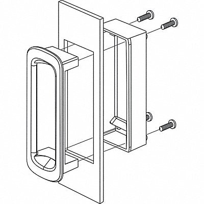 ROHDE KS401207030 Recessed Pull Handle Solid Grey