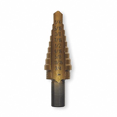 IRWIN 15103 Step Drill Bit HSS 9 Sizes 1/4-3/4 In.