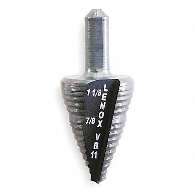 LENOX 30888VB11 Step Cone Drill 7/8in to 1.125in HSS