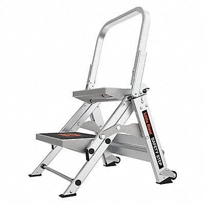 LITTLE GIANT 10210BA Safety Step Stool Alum 1-1/2ft H 300 lb