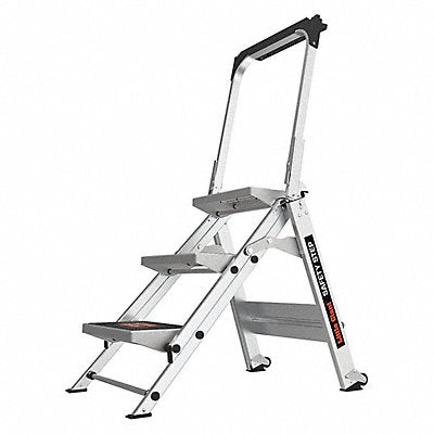 LITTLE GIANT 10310BA Safety Step Stool Alum 2-1/6ft H 300 lb