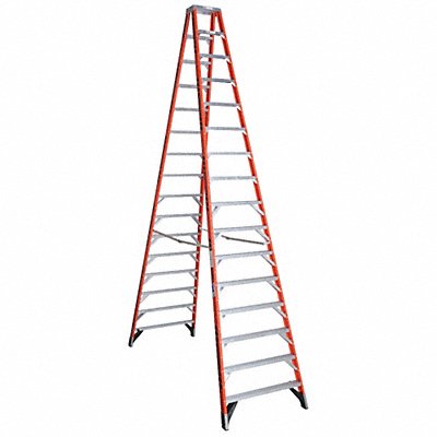 WERNER T7416 Twin Stepladder Fiberglass IA 16ft T7400