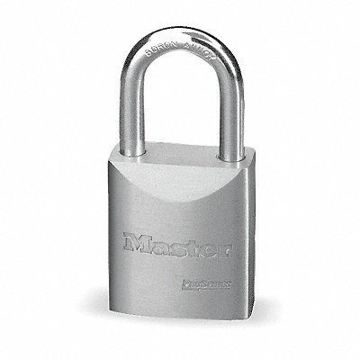 MASTER LOCK 7050NKA Keyed Padlock 29/32 in Rectangle Silver
