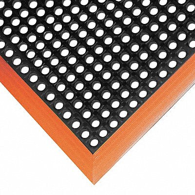 NOTRAX 549S3864OB Drainage Mat Black wOrngBrdr 3ft2 x5ft4