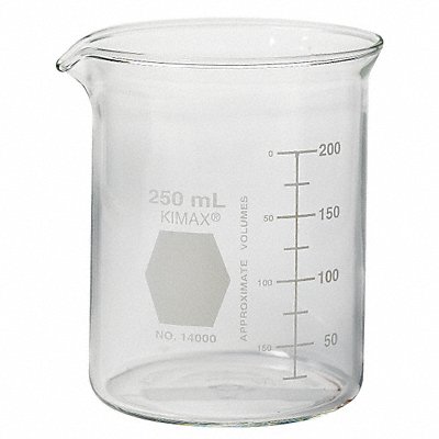 KIMBLE 14000250 Beaker 250 mL 88 mm H 68 mm Dia PK48