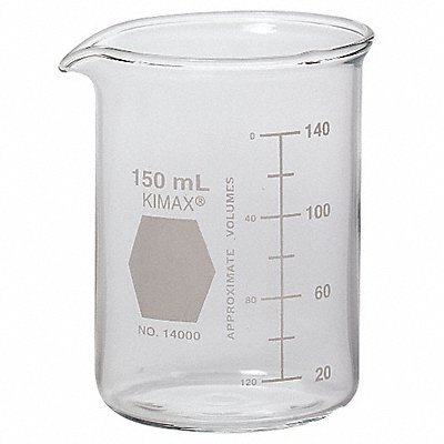 KIMBLE 14000150 Beaker 150 mL 81 mm H 57 mm Dia PK48