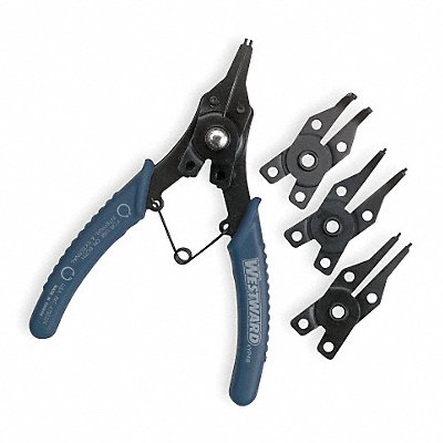 WESTWARD 4YP48 Retaining Ring Plier Set 45 90 Deg 4 pc