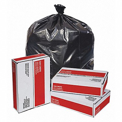 GRAINGER 4YPC5 Garbage Bags 50 gal.. Black PK50