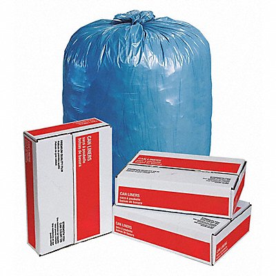 GRAINGER 4YPD1 Garbage Bags 95 gal Blue PK50