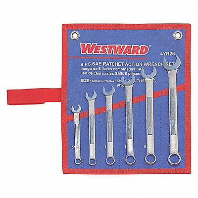 WESTWARD 4YR26 Combination Wrench St CV Steel Satin Offset