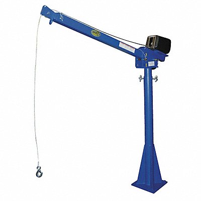 VESTIL WTJ204AC Davit Crane 2000 lb 115VAC Reach 52-87In