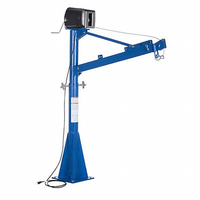 VESTIL WTJE153AC Davit Crane 1500 lb 115VAC Reach 42-66In