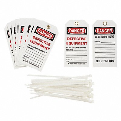 BRADY 87004 Tag 5 3/4 in H 3 in W Polyester PK25