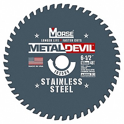 MORSE 102599WWG Carbide Circular Saw Blade Arbor 5/8