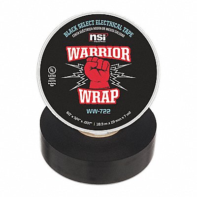 WARRIORWRAP WW722 Electrical Tape 7 mil Black