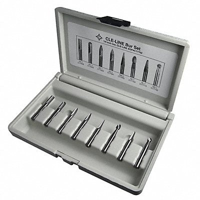 CLE-LINE C17762 Carbide Burr 8pc Set 1/4 x 1/4