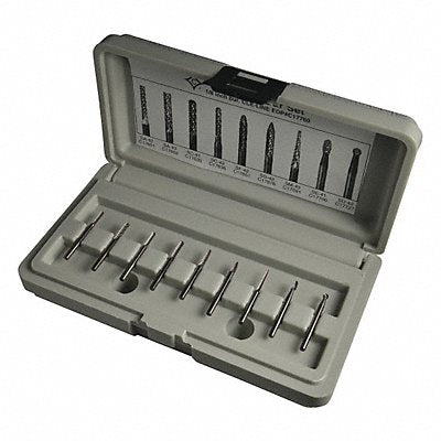 CLE-LINE C17760 Carbide Burr 9pc Set 3/32 and 1/8 x1/8