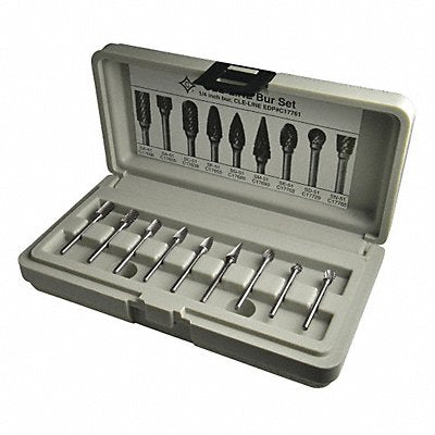 CLE-LINE C17761 Carbide Burr 9pc Set 1/4x1/8
