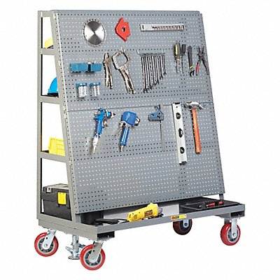 LITTLE GIANT AFPBS24606PYFL Mobile Pegboard w/Back Shelves 24 x 60