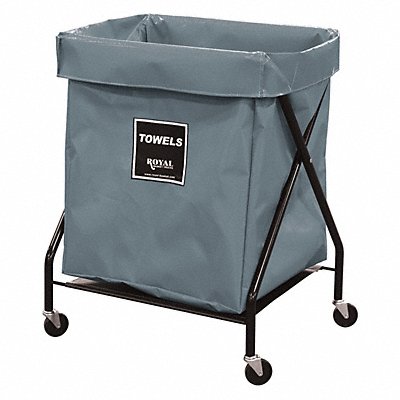 ROYAL BASKET TRUCKS R08GGXXTA3ONN X-Frame Cart 8 Bu GR Vinyl Towels