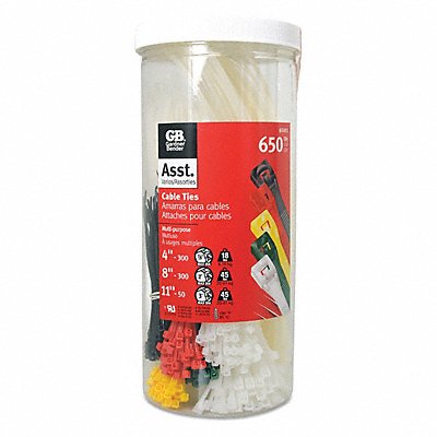 GARDNER BENDER 65001 Cable Tie Kit 4 in 8 in 11 in PK650