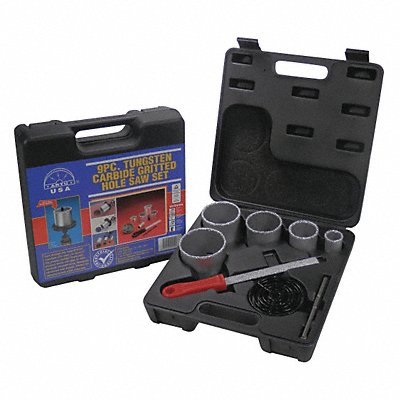 ARTU 2955 Tungsten Carbide Grit Hole Saw Set 9 pcs