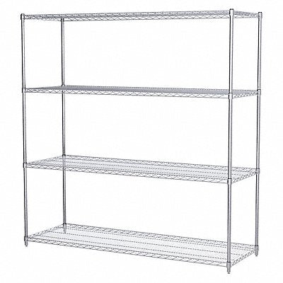 AKRO-MILS AWS742472SU Wire Shelving Unit 24 x72 x74 4-Shelf