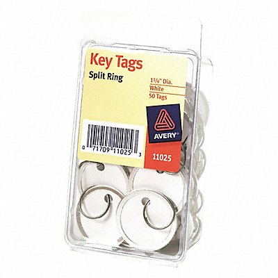AVERY 11025 Key Tags Metal Rim White PK50
