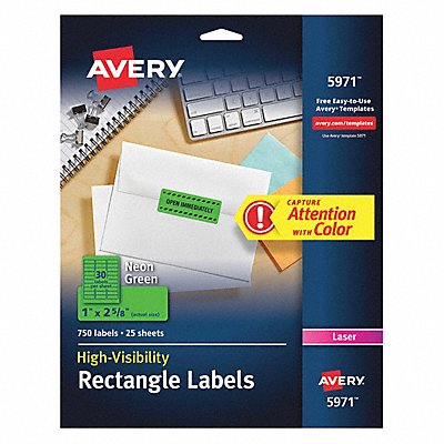 AVERY 5971 Laser Labels 1x2-5/8 PK750