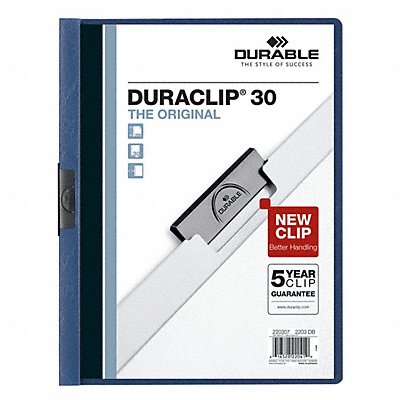 DURACLIP 220307 Report Cover 30 Sh Ltr Dk Blue PK25