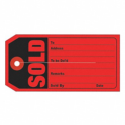 PARTNERS BRAND G26010 Tag Print Sold 4 3/4x2 3/8 PK500