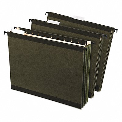 GRAINGER 9217 Hanging Pckt Files 1/5Tab Letter Grn PK4