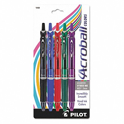 PILOT 72838 Acroball Gel Ink Pen Navy Ink 0.7mm PK5