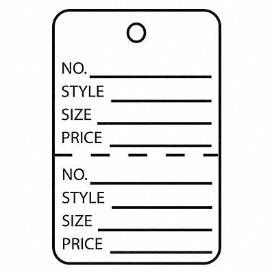 PARTNERS BRAND G26014 Garment Tag Perfed 1 3/4x2 7/8 PK1000