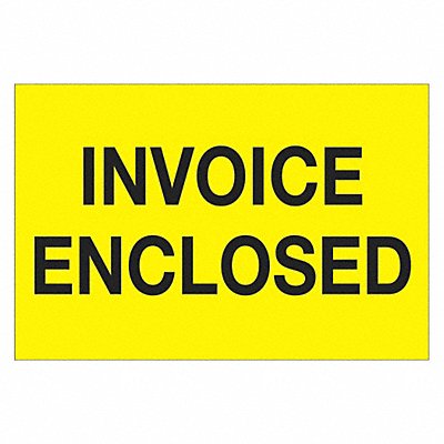 TAPE LOGIC DL1204 Label Invoice Enclosed 2x3 Yellow