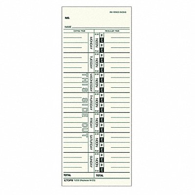 TOPS 1259 Time Card Weekly 3.5x9 PK500