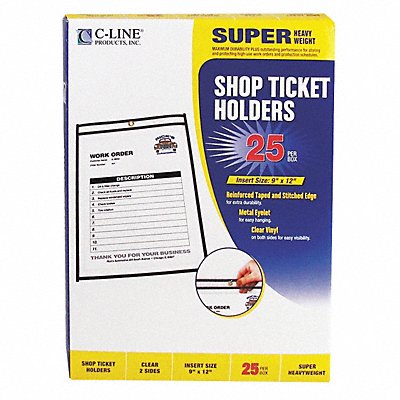 C-LINE 46912 Holder Shop Ticket 2 Sides 9x12 PK25