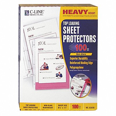 C-LINE 62028 Sheet Protector Poly Non-Glare PK100