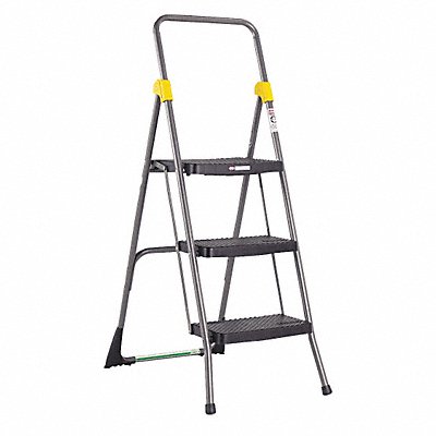 COSCO 11839GGO Folding Step Stool 3 Step 300 lb Grey