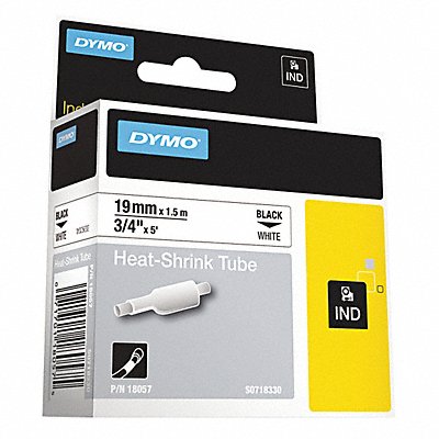 DYMO DYM18057 Label Tape Heat Shrink 3/4 White/Black