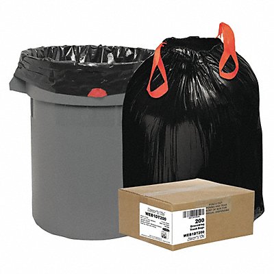 DRAW N TIE WEB1DT200 Garbage Bags HD 30 gal Black PK200